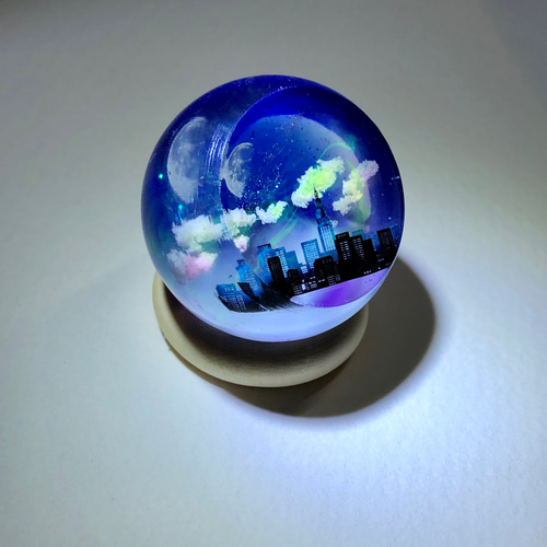 情景レジン-星降る夜(オブジェ) プレゼント/雲/月/夏 その他置物 Annie