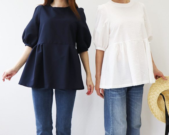 型紙 タックペプラムブラウス【873】 型紙 布と型紙のお店 クルール