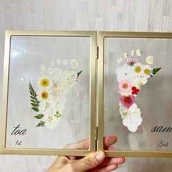 花乙女コレクション【押し花額　阿部とも　押し花・切手風】 桜吹雪が美しい季節に…友を偲んで 押し花作品展｜大中英嗣