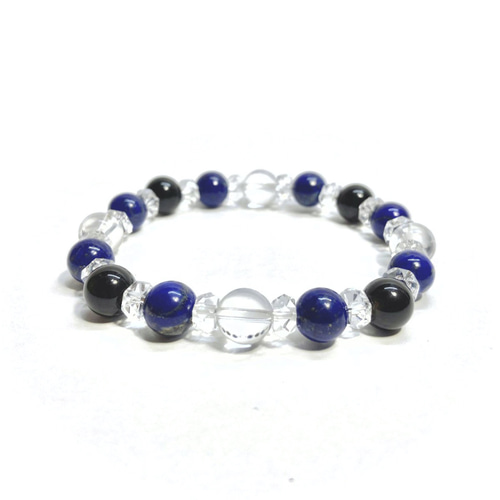 ラピスラズリ モリオン 水晶 天然石 ブレスレット 8mm /パワー 天然石