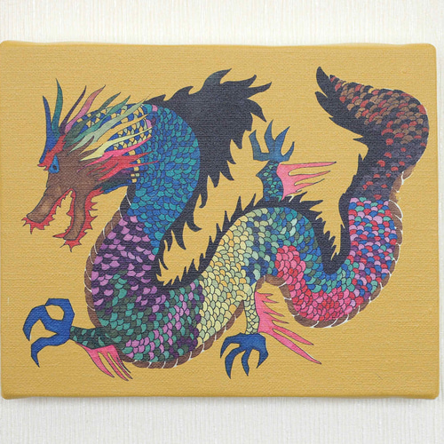 シュウイチ様　カラフル　絵画　イラスト　キャンバス　特大 Nyanko様【にゃーんず】 F0キャンバス アクリル画 絵画 アート
