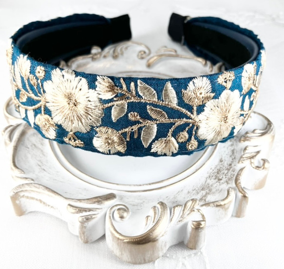 CA4LA round r インド刺繍カチューシャ ROUND R Indian Embroidered