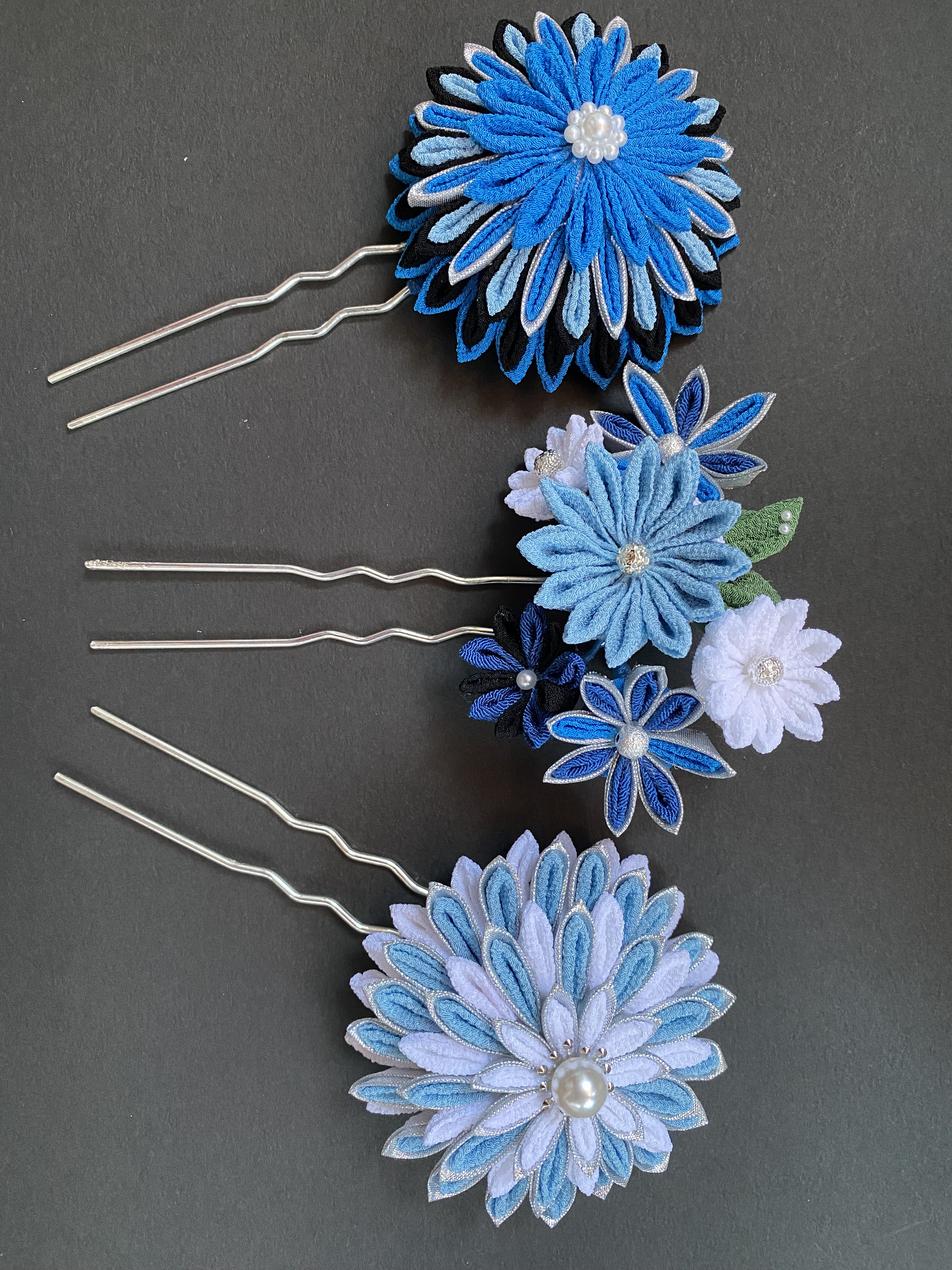 青のかんざし　夏　浴衣　成人式　大人