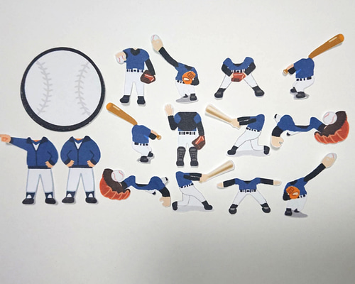 野球・ソフトボール☆色紙・寄せ書き用シール12枚セット☆紺×黒×白