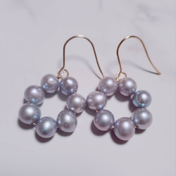 再々販】淡水パール フリーサイズ 3連ワイヤーリング 指輪・リング