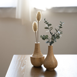 一点もの】割れない花瓶2本＆ドライフラワー風ユーカリ・チーゼル