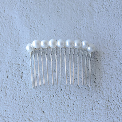 (M)梳子髮夾淡水珍珠銀彩線工 第2張的照片