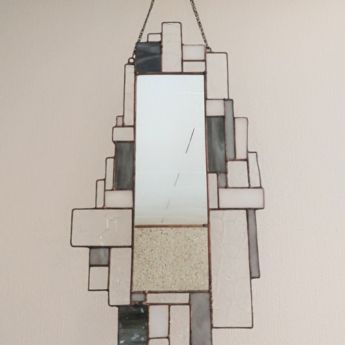 ボタニカルミラーステンドグラスミラー鏡