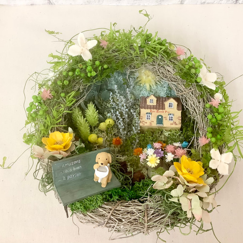 プリザーブドフラワー 壁掛け メルヘンの世界へようこそ プリザーブド