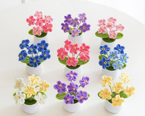忘れな草 勿忘草 ハンドメイド 手編み 毛糸花 あみぐるみ プレゼント
