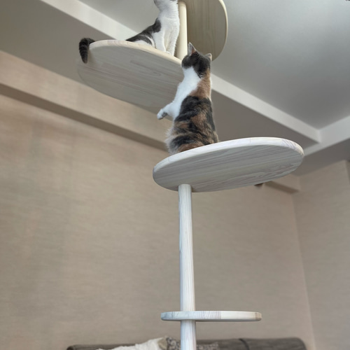 キャットタワー (ハンドメイド) インテリアにとけこむ おしゃれな オリジナル ハンドメイド キャット