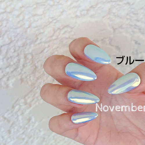 LA676☆10本メタルホワイトミラーのワンカラーネイルチップ ネイル