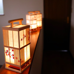 灯り取り　国産品　手作り　ライト付き 10月から】下町の灯火【紅葉】〜咲 人感センサーライト 江戸灯り