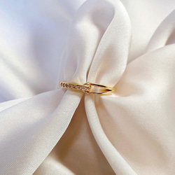 r35】czダイヤノットリング 18k gold-plated 指輪・リング Mirage The 