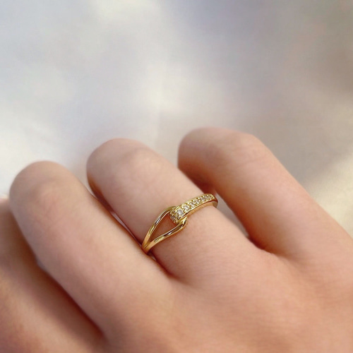 r35】czダイヤノットリング 18k gold-plated 指輪・リング Mirage The 