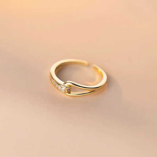 r35】czダイヤノットリング 18k gold-plated 指輪・リング Mirage The 