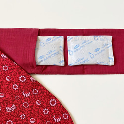 William Morris 酷圍巾 紅色 也可用作頭巾 多功能物品 [帶冰袋或保暖器] 第4張的照片