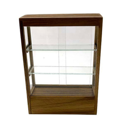 木製3段棚背面ガラス扉ショーケース ディスプレイ 3枚目の画像