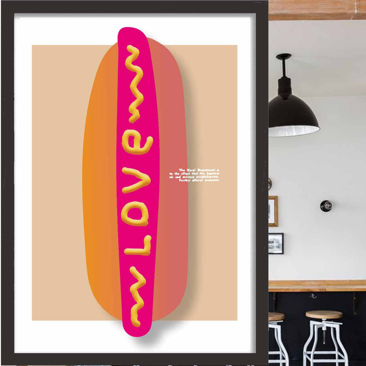 LOVEなホットドッグ  イラスト　ポスター　A4 A3 A2 A1　アートポスター　（アート/sei　新着順）1698