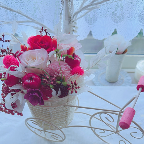 ❤️SALE❤️ flowerフルーツ自転車 その他素材 shabby chic花工房