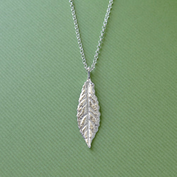 [999 Silver] 月桂樹(ローリエ) リーフペンダント, ネックレス, mini シルバーケアセット付, 一点物 5枚目の画像