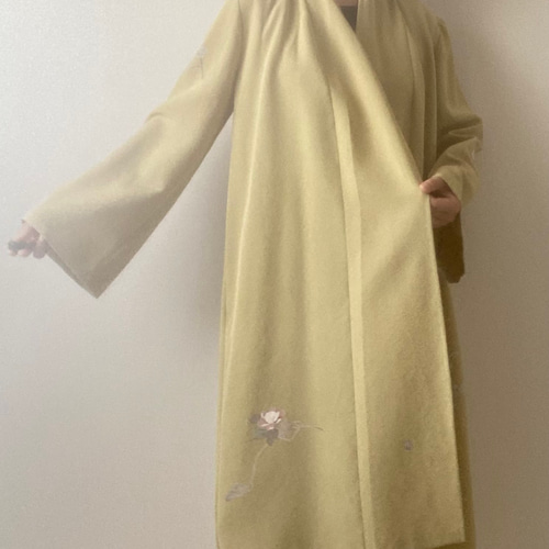 着物リメイク羽織ジャケット 浅黄色 カーディガン アトリエ