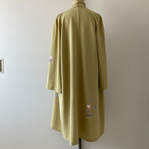 着物リメイク羽織ジャケット 浅黄色 カーディガン アトリエ