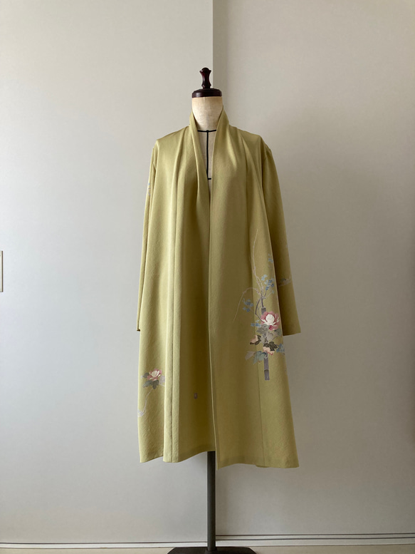 着物リメイク羽織ジャケット 浅黄色 カーディガン アトリエ