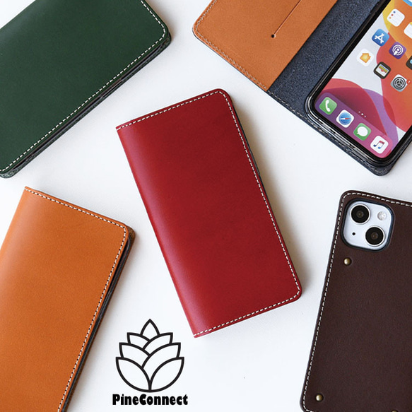本革 スマホケース 手帳型 ベルト無し ほぼ全機種対応 名入れ