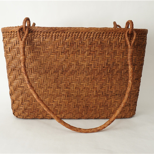 山葡萄 かごバッグ 花嵌入 肩掛けバッグ ハンドバッグ 着物 籠 細ひご  