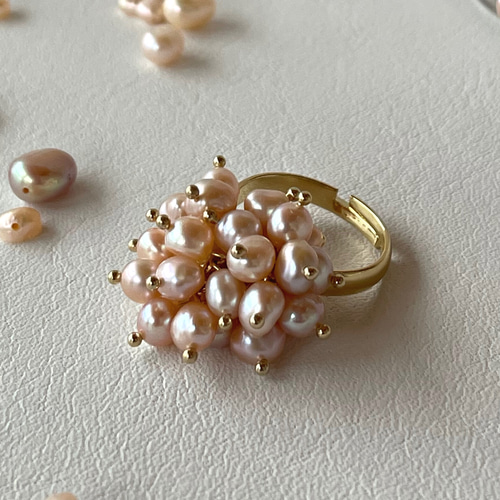 再再再入荷！バロックパールリング【ホワイト】 ゴールド