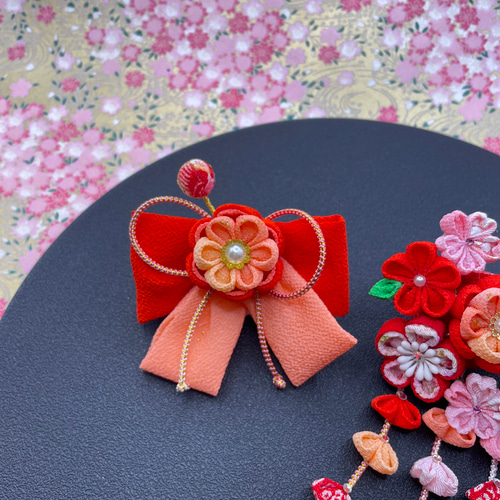 再販受付中　つまみ細工 髪飾り　七五三　成人式　卒業式　リボン ☆再販受付中☆(つまみ細工髪飾り 七五三 成人式 結婚式 卒業式 着物