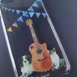 名入れ可＊夏フェスに憧れる猫と犬 透明スマホケース＊iphone・Android対応【夏フェス】 2枚目の画像