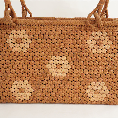 山葡萄 かごバッグ 花嵌入 肩掛けバッグ ハンドバッグ 着物 籠 細ひご  