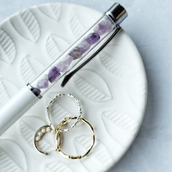 再販「紫水晶」アメジスト 天然石　ボールペン　ギフト　プレゼント 1枚目の画像