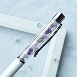 再販「紫水晶」アメジスト 天然石　ボールペン　ギフト　プレゼント 4枚目の画像