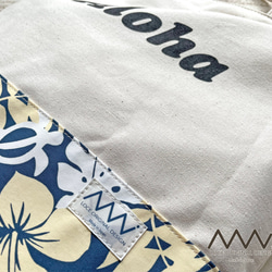 ALOHA ✿ 帆布とハワイアンファブリックのざっくり2Wayショルダーバッグ 4枚目の画像