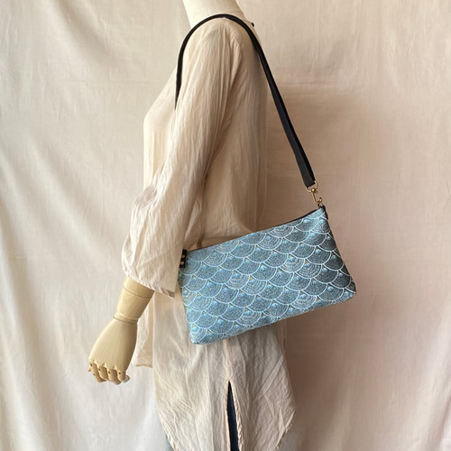 受注制作】ジャガード織のミニショルダーバッグ うろこ柄 ショルダー