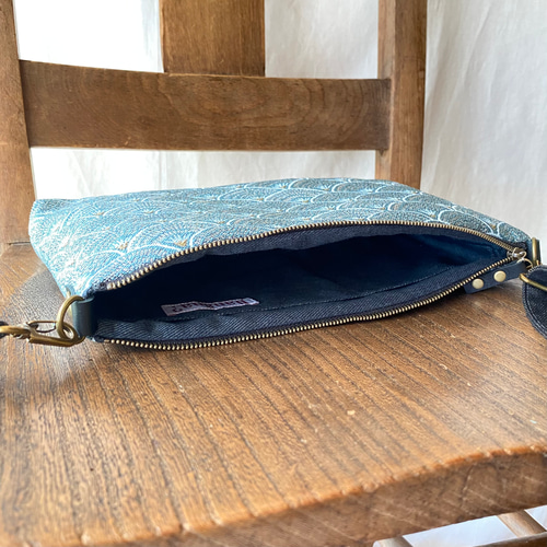 丸型ショルダーバック(ジャガード織地) SAFECOフランス製 草原小花柄ハイクラスジャガード織 マリンバッグ