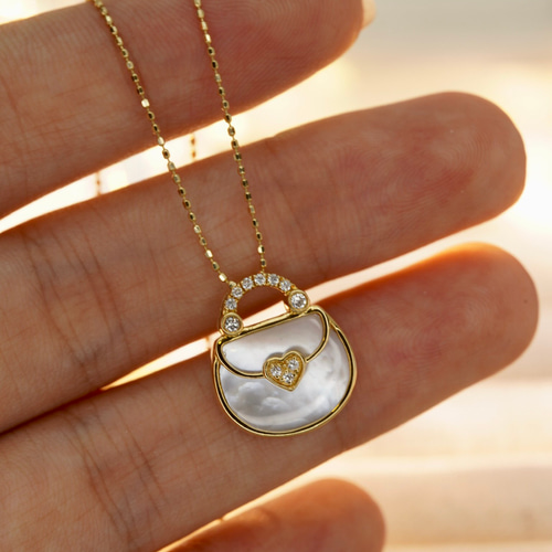 K18シェル ダイヤモンドペンダントトップ