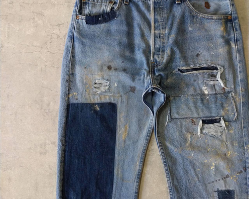 89年製 リーバイス　ハンドメイドリペア　ダメージデニム 89年製 リーバイス ハンドメイドリペア ダメージデニム - メルカリ