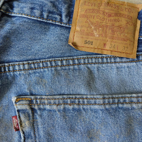 W34表記 リペアカスタム usa製 リーバイス 501 リメイクデニム  