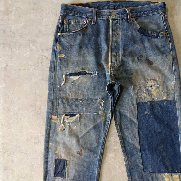 Levi's 501XX w33 リペア 米国製 Levi's 501xx USA製 90s ペンキ リペア ジーンズ デニム