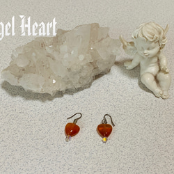 ～Angel　Heart～天然石　カーネリアン(ハート)のピアス 1枚目の画像