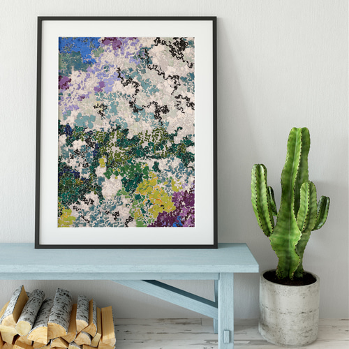 NO.479】シックな寒色系模様アートポスター☆おしゃれモダン北欧