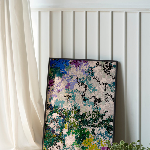 NO.479】シックな寒色系模様アートポスター☆おしゃれモダン北欧