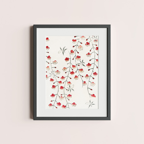 日本画 花の絵 版画　昭和レトロ　アンティーク 日本画 花の絵 版画 昭和レトロ アンティーク 日本画 花の絵