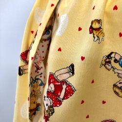 キルトゲイト　マキシ丈ギャザースカート　　90cm丈　両サイドシームポケット　イエロー系　少女 2枚目の画像