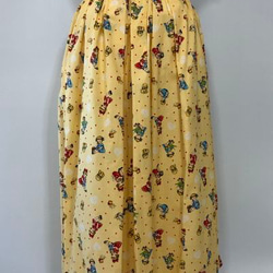 キルトゲイト　マキシ丈ギャザースカート　　90cm丈　両サイドシームポケット　イエロー系　少女 7枚目の画像