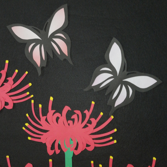 彼岸花　壁飾り　イベント壁面飾り　蝶　季節の花　SHOPmako 5枚目の画像